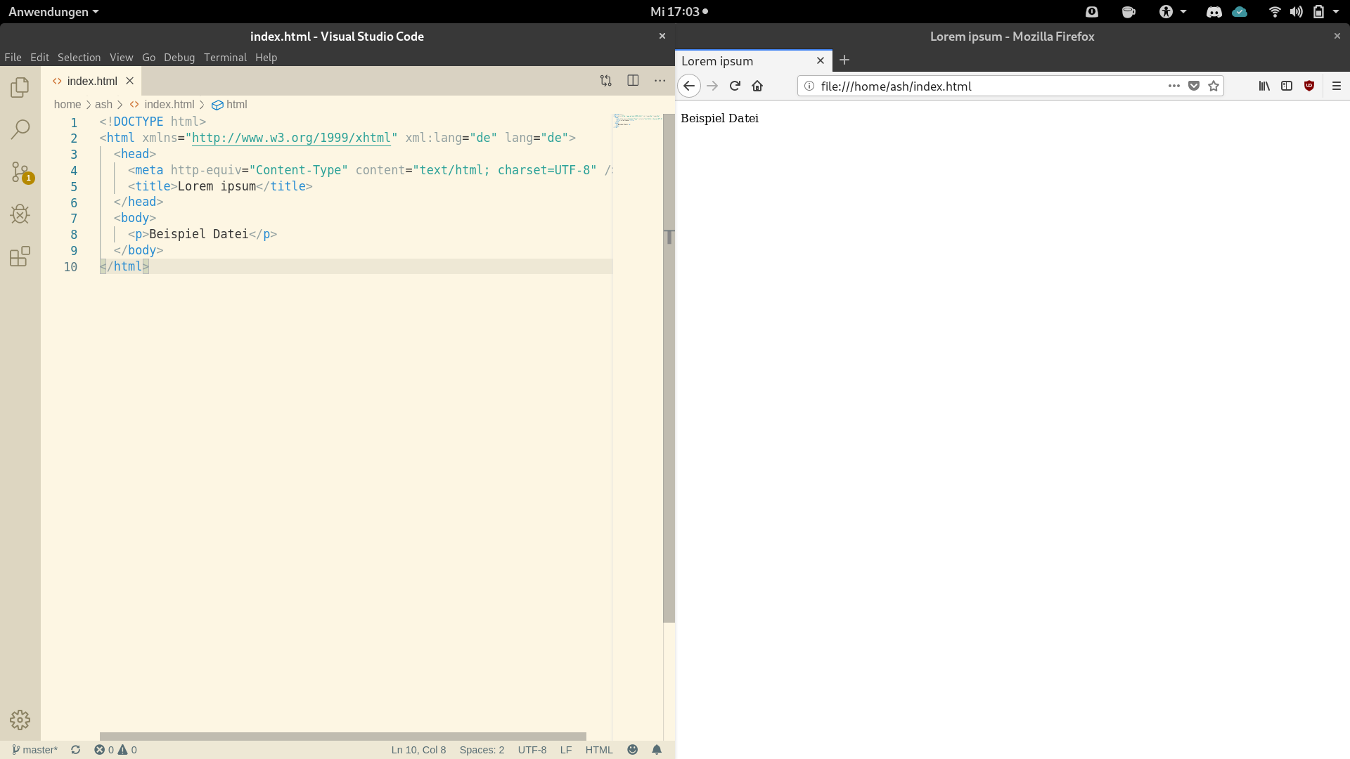 Visual Studio Code und Firefox
